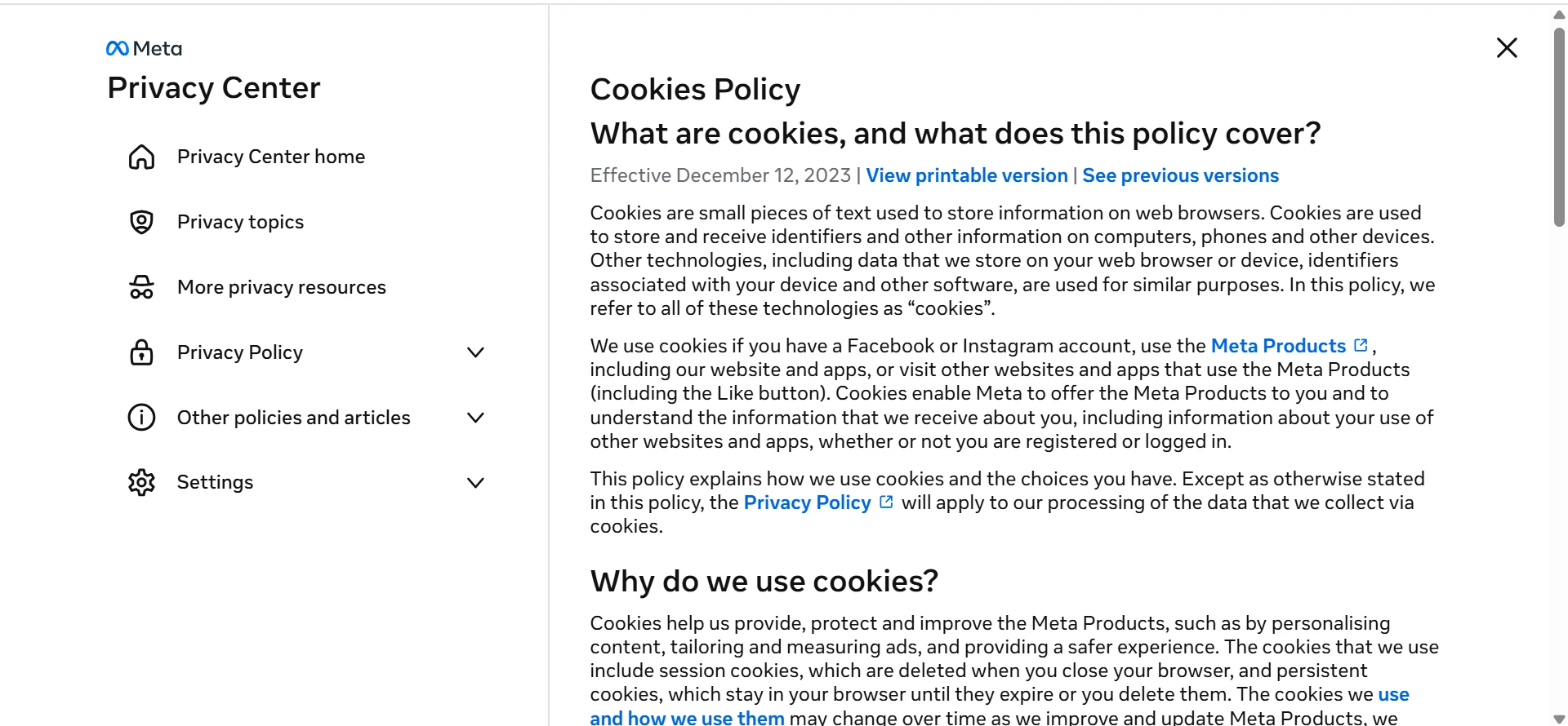 Cookie Policies
