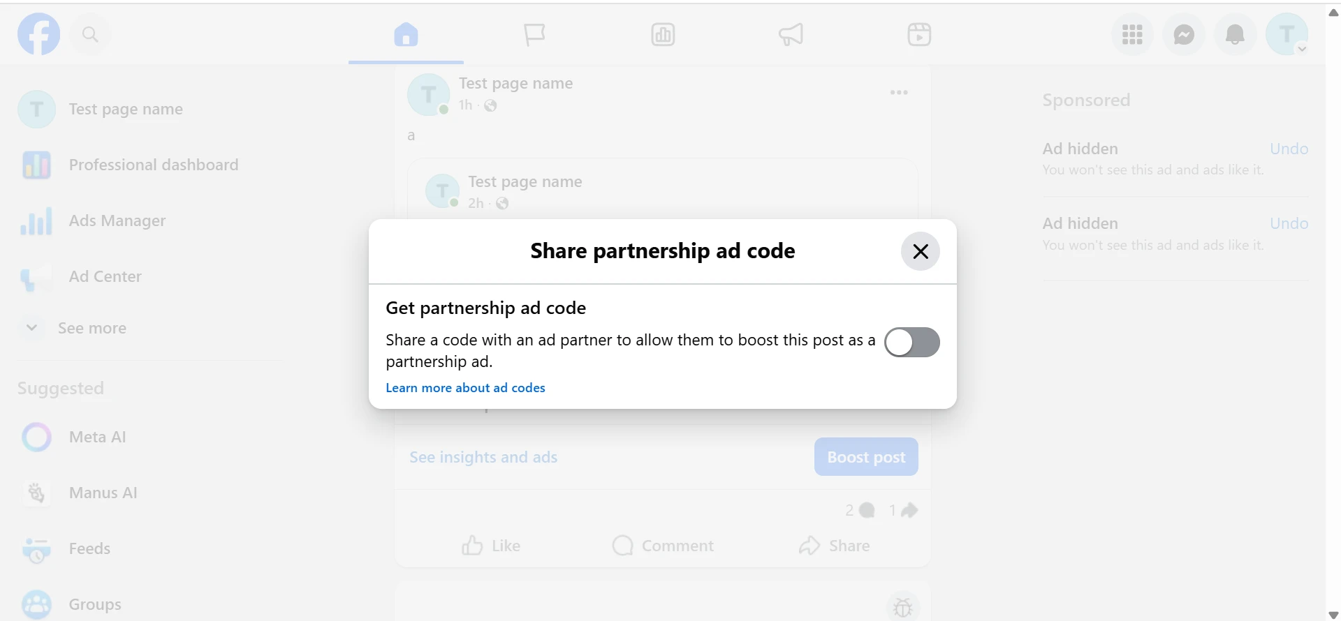 Share Ad Code