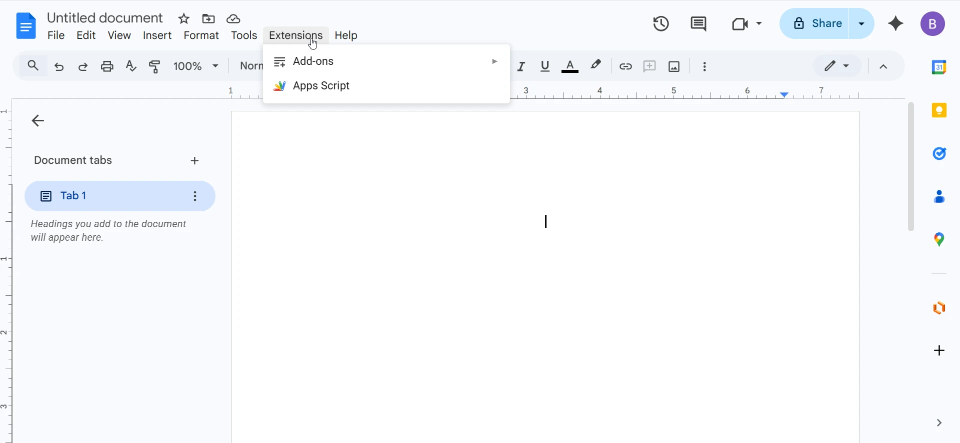 Open apps script
