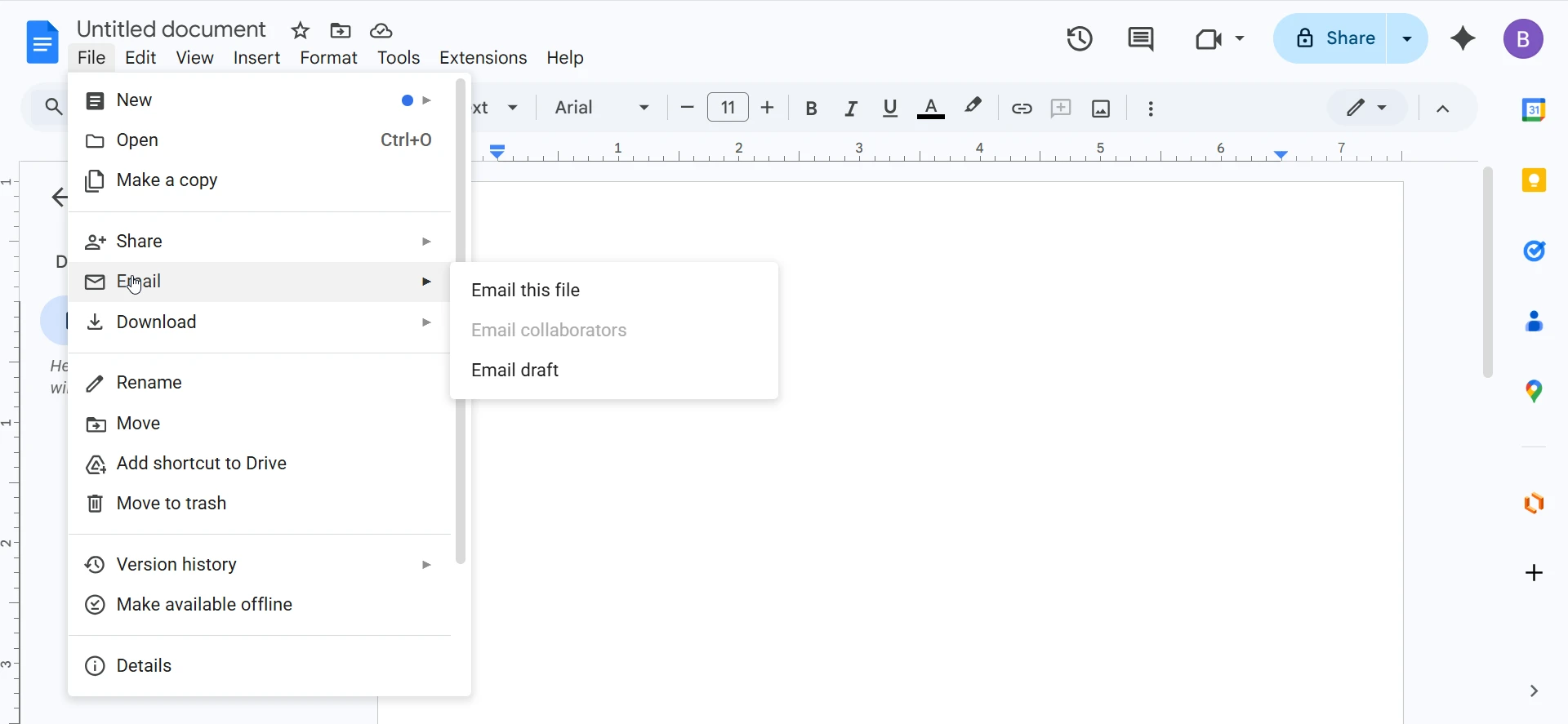 Email draft