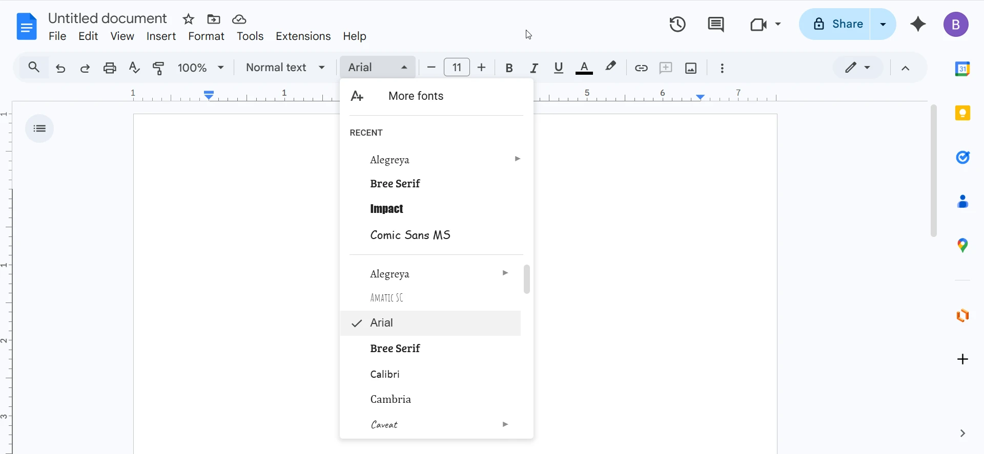 Font options
