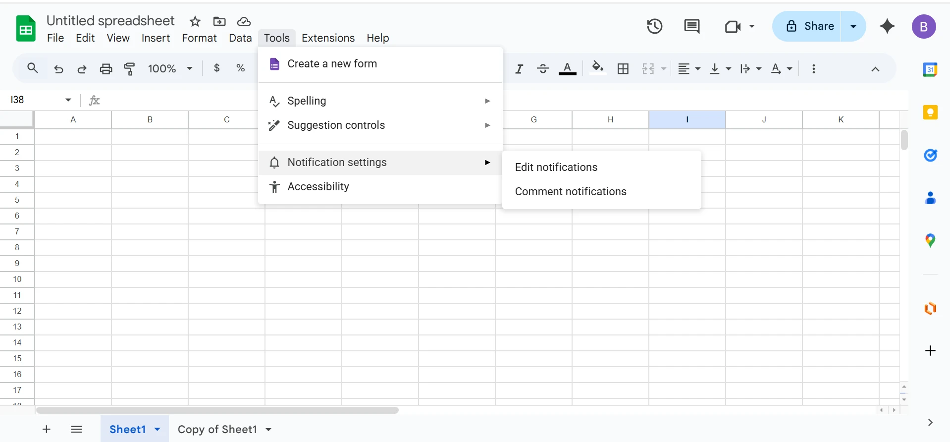 Edit notifications
