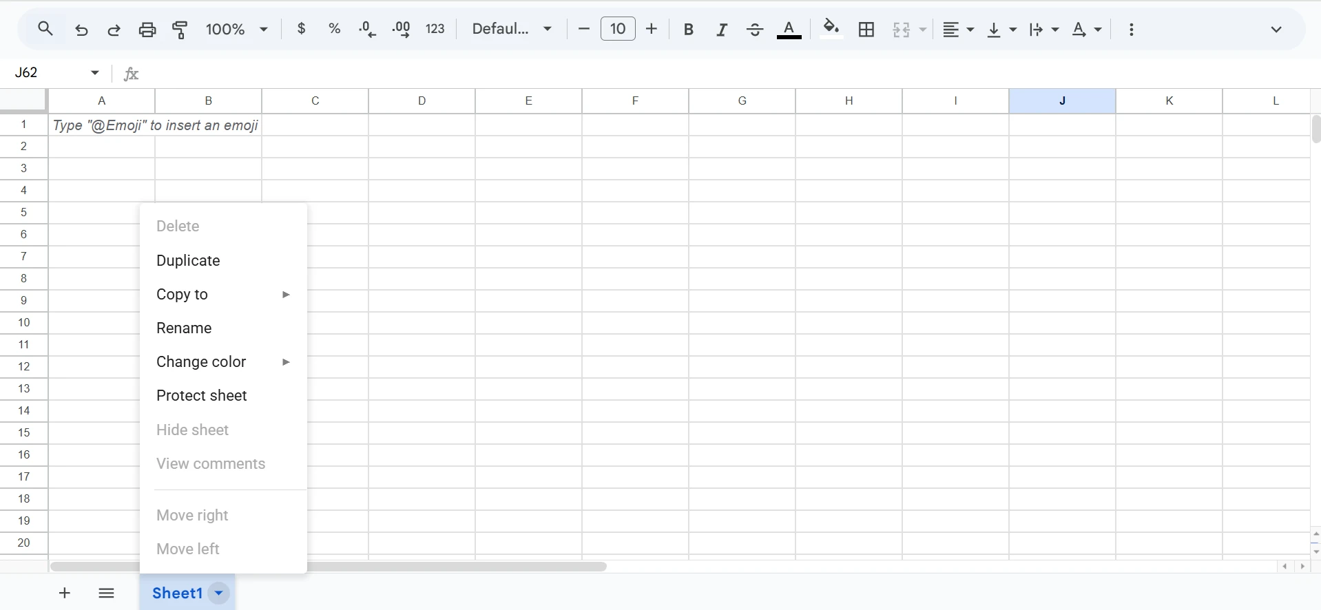 Rename sheet