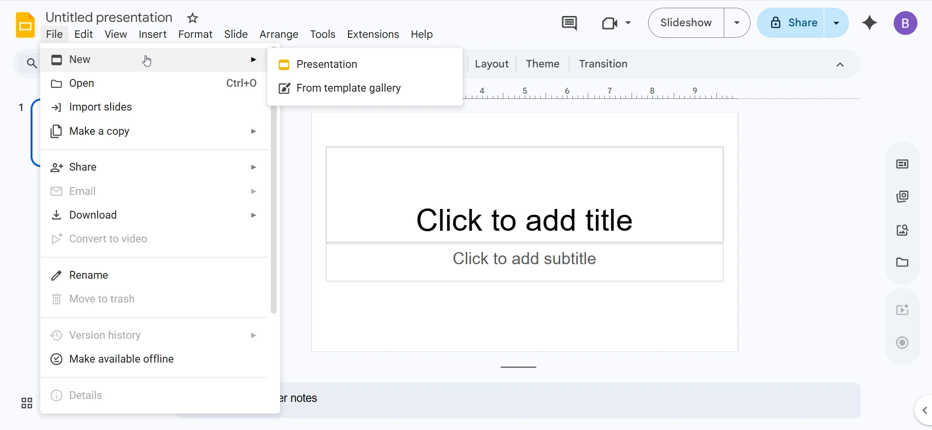 New presentation
