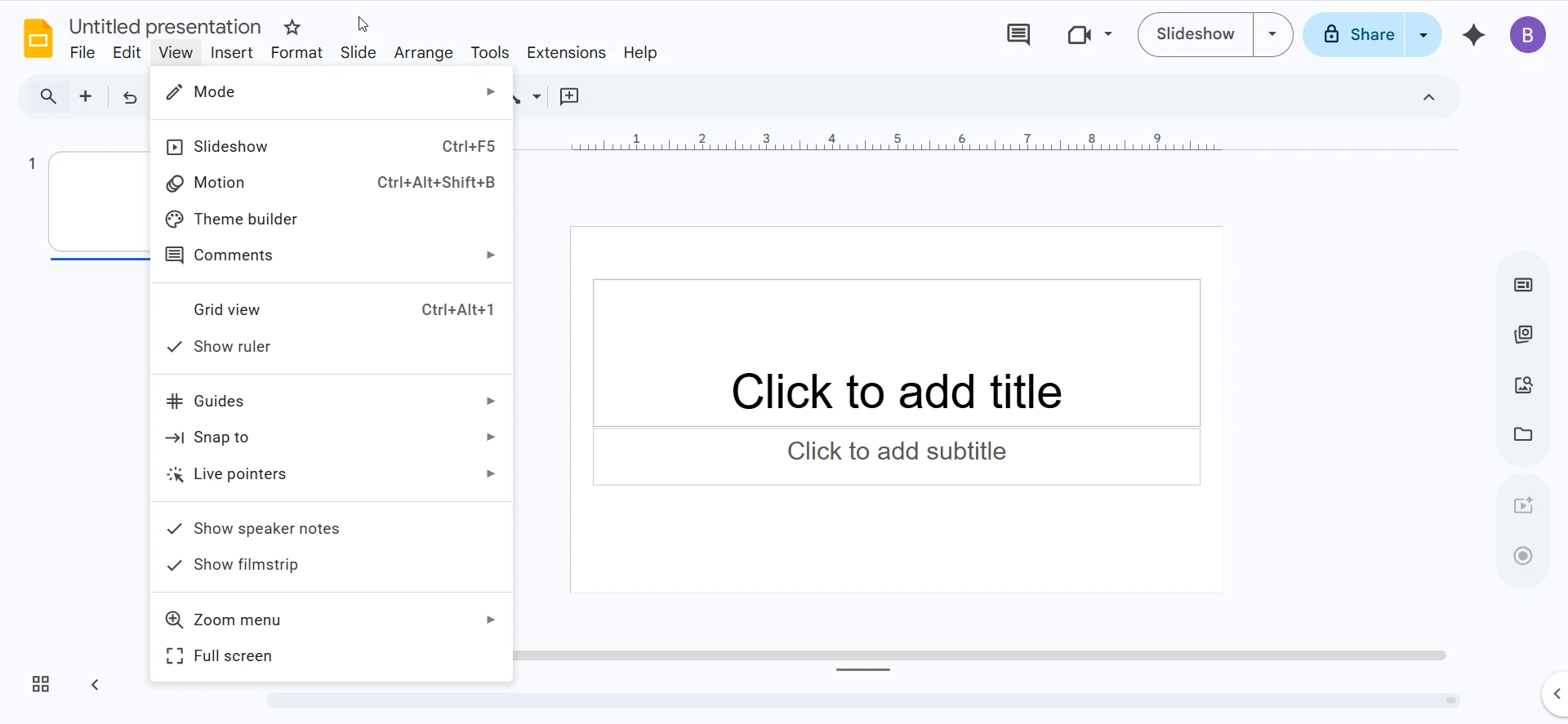 Start slideshow