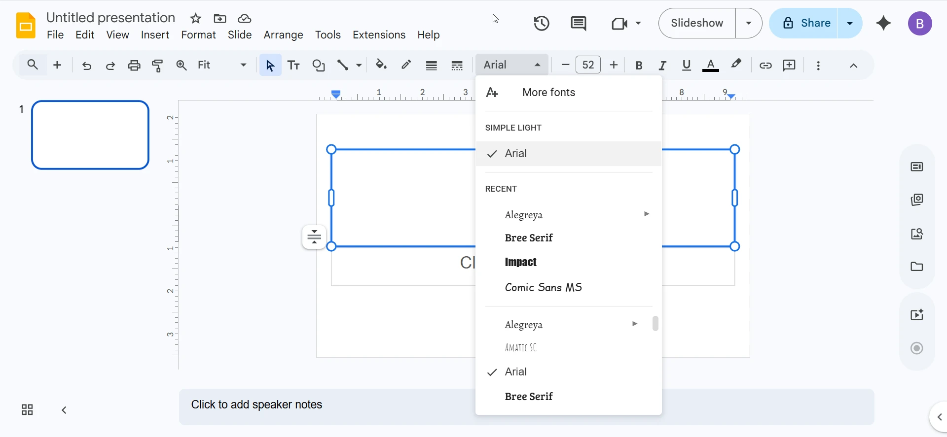 Select font