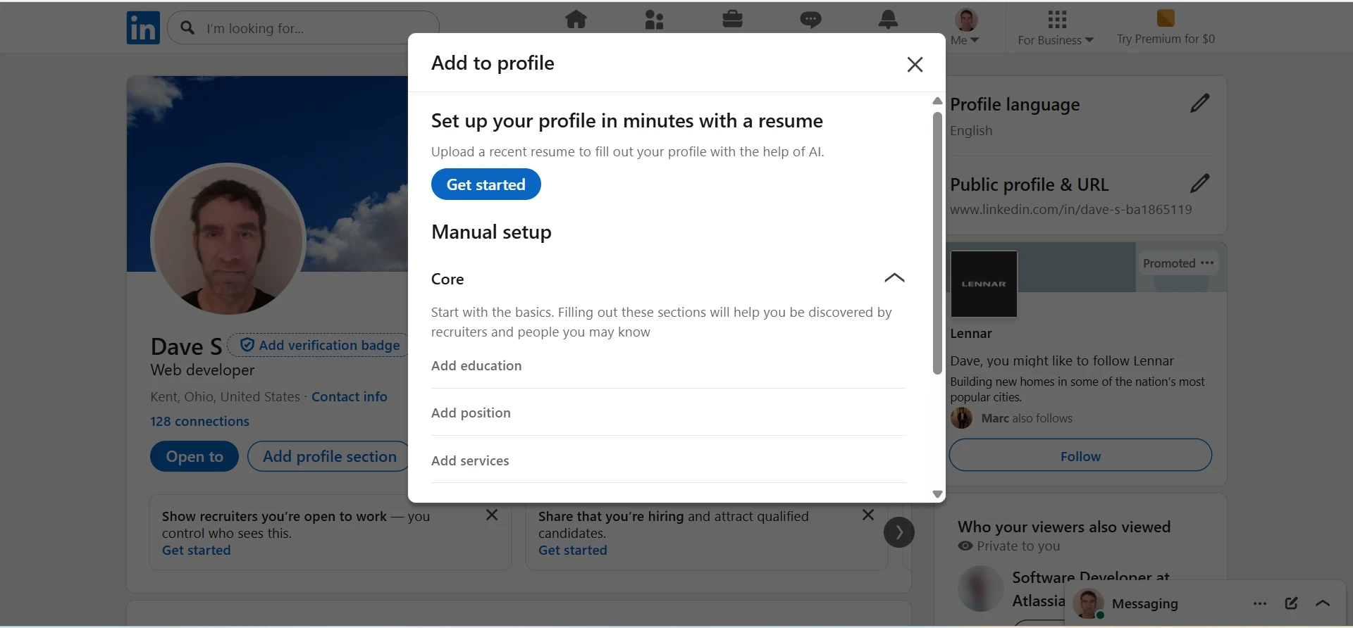 Add Profile Modal