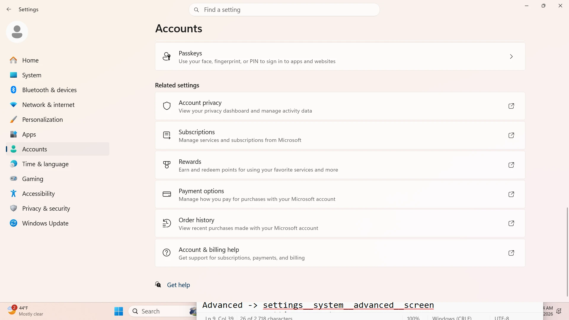 Accounts Screen (Scrolled 2)