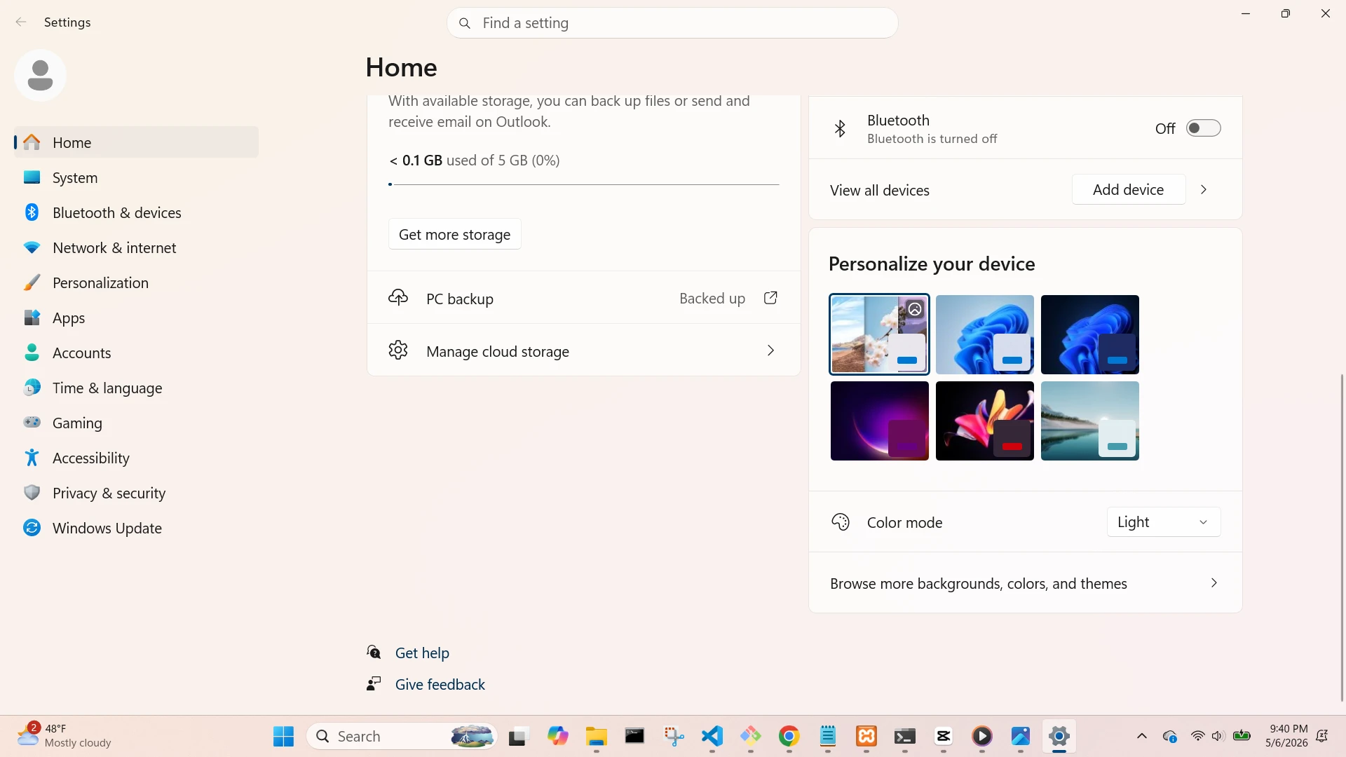 Windows 11 Settings Screen (Scrolled 1)