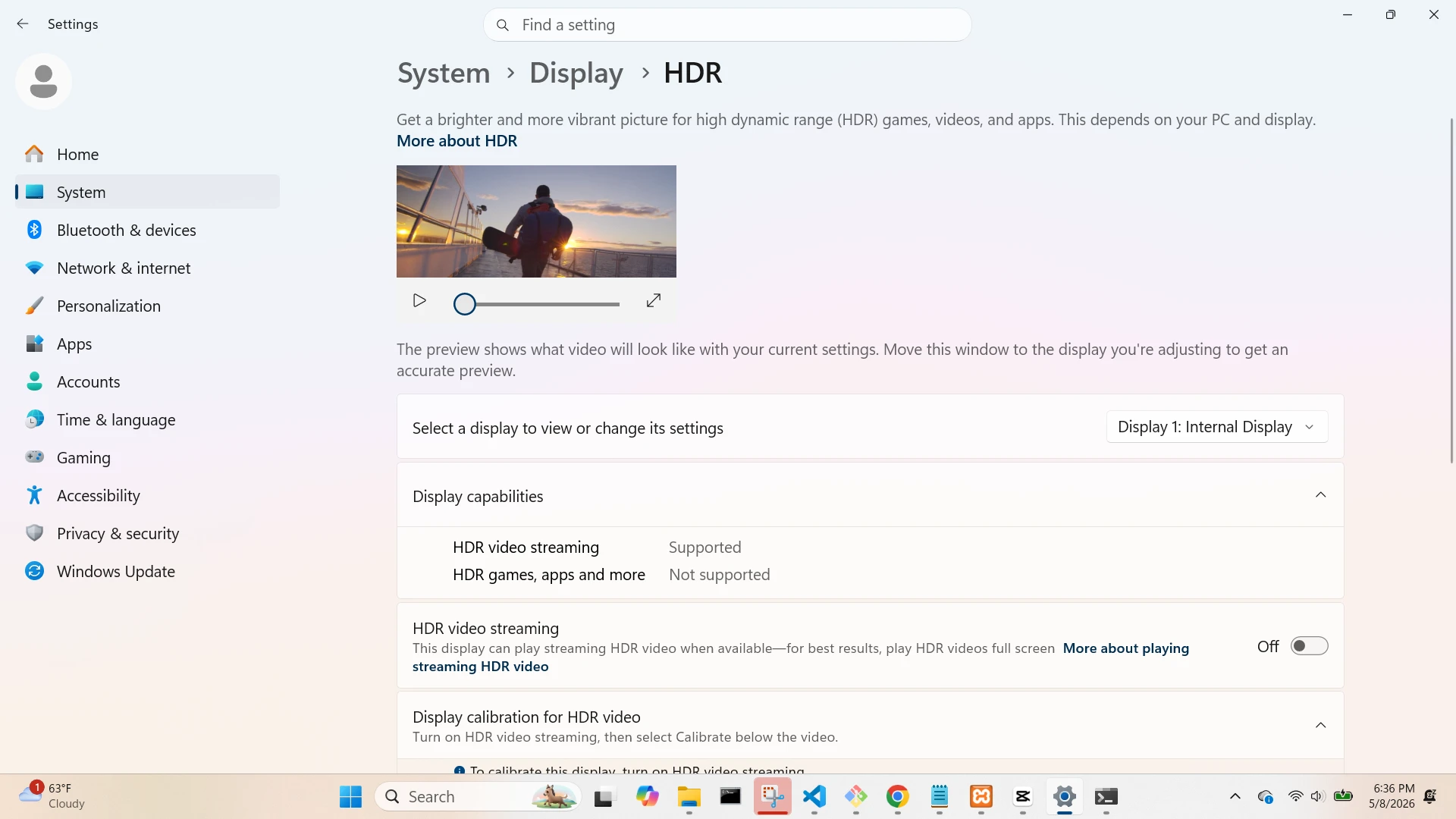 Display HDR Screen