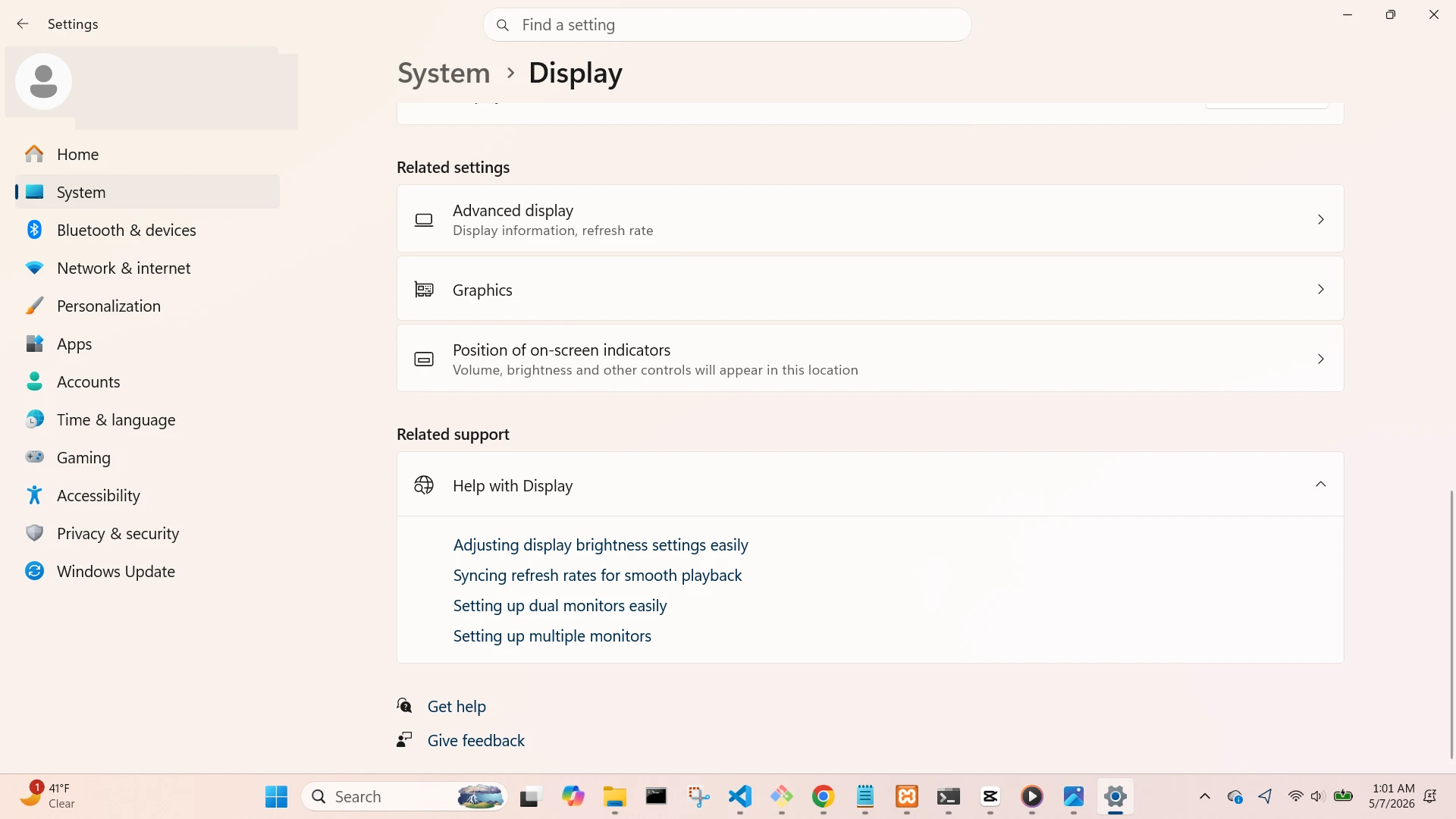 System Display Screen (Scrolled 2)