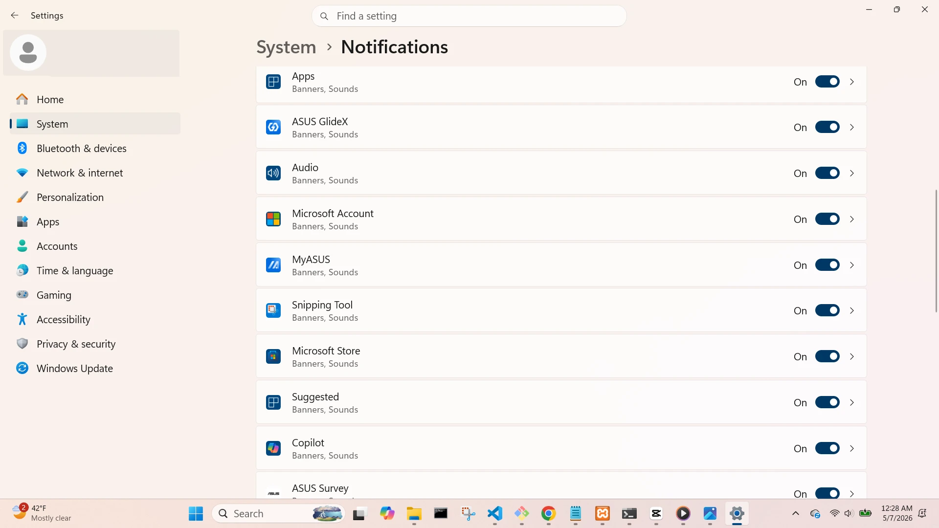 Audio notifications