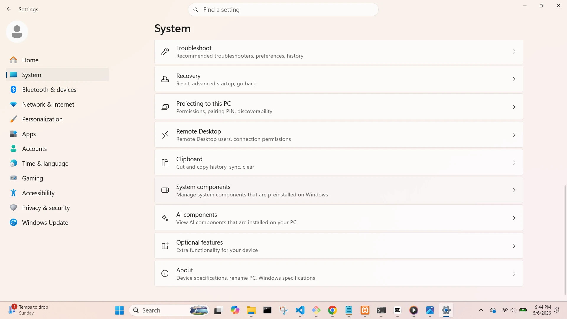 About settings